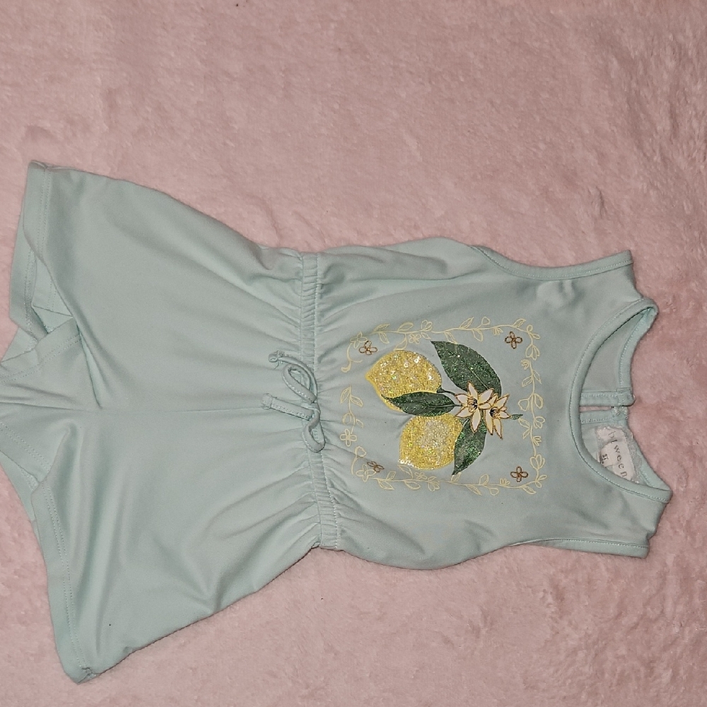 Btween Light Green Romper with Yellow Accents